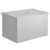 Garvee Bac à glace encastrable 24 L en acier inoxydable 304, couvercle portable, 51 × 33 × 30 cm, pour bar, barbecue et événements, argenté - Argenté (couvercle amovible)