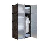 Armoire portable Garvee en plastique, système de rangement à monter soi-même, 12 compartiments et 2 tringles à vêtements, 111 x 47 x 147 cm, noire - 
