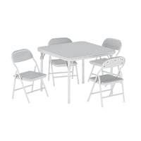 Ensemble table et chaises pliables pour enfants Garvee 5 pièces, en métal robuste et cuir PU souple, idéal pour les chambres d'enfants et l'extérieur.