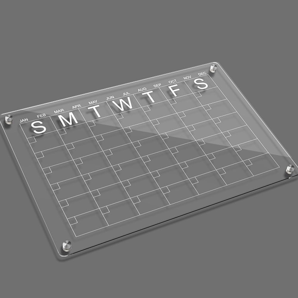 Calendrier magnétique Garvee en acrylique transparent pour réfrigérateur, réutilisable, pour bureau, maison et école, lot B