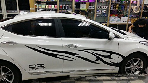 Garvee Large Floors Autocollant de voiture Totem de flamme 3D en vinyle auto-adhésif jaune