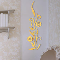 Garvee Sticker mural miroir acrylique autocollant motif floral pour salon, chambre, fond TV, couleurs variées, style moderne et élégant