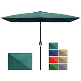 Garvee Parasol Rectangulaire de Jardin 3 x 2 m, Manivelle et Inclinaison, Toile Polyester Anti-UV, Acier Renforcé, Ventilé pour Jardin et Piscine - Bleu turquoise