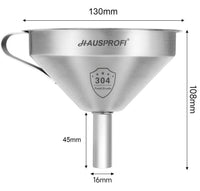 Entonnoir Garvee en acier inoxydable de 12,7 cm (5 pouces) avec passoire à mailles de 200 pour filtrer et transvaser les liquides, couleur : argent