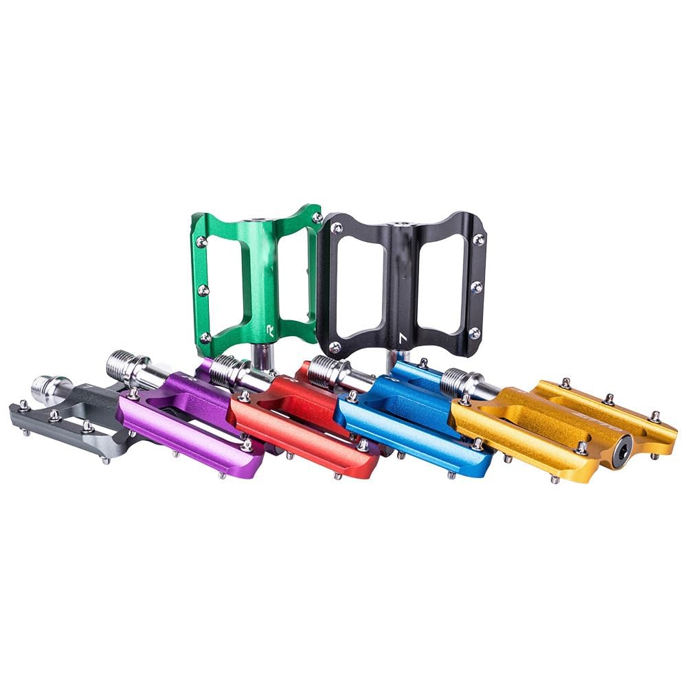 Pédales de vélo Garvee en aluminium 6061 usiné CNC, légères (250 g), plateforme antidérapante, axe en Cr-Mo, pour VTT, vélo de route et vélo pliant, adulte, violet, polyvalentes