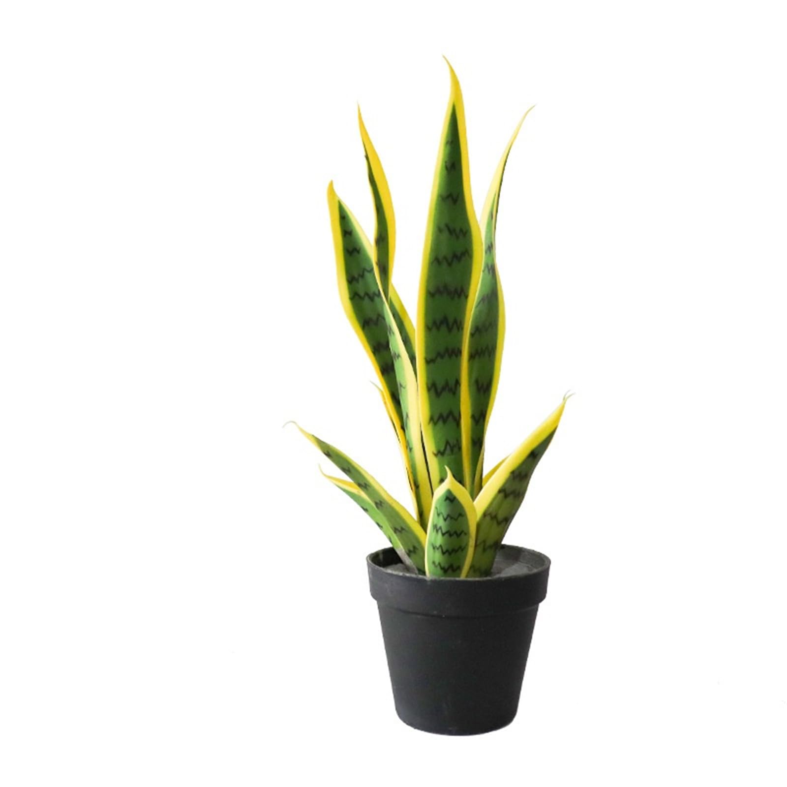 Plante serpent artificielle Garvee 40 cm, réaliste, facile d'entretien, pot en plastique, décoration tropicale d'intérieur pour bureau ou salon, verte