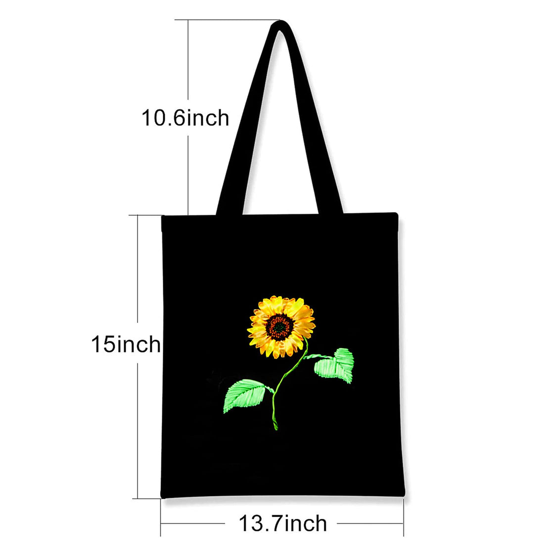 Kit de broderie Garvee pour débutants : sac fourre-tout à motif floral, loisirs créatifs, coton, ensemble complet, idée cadeau.