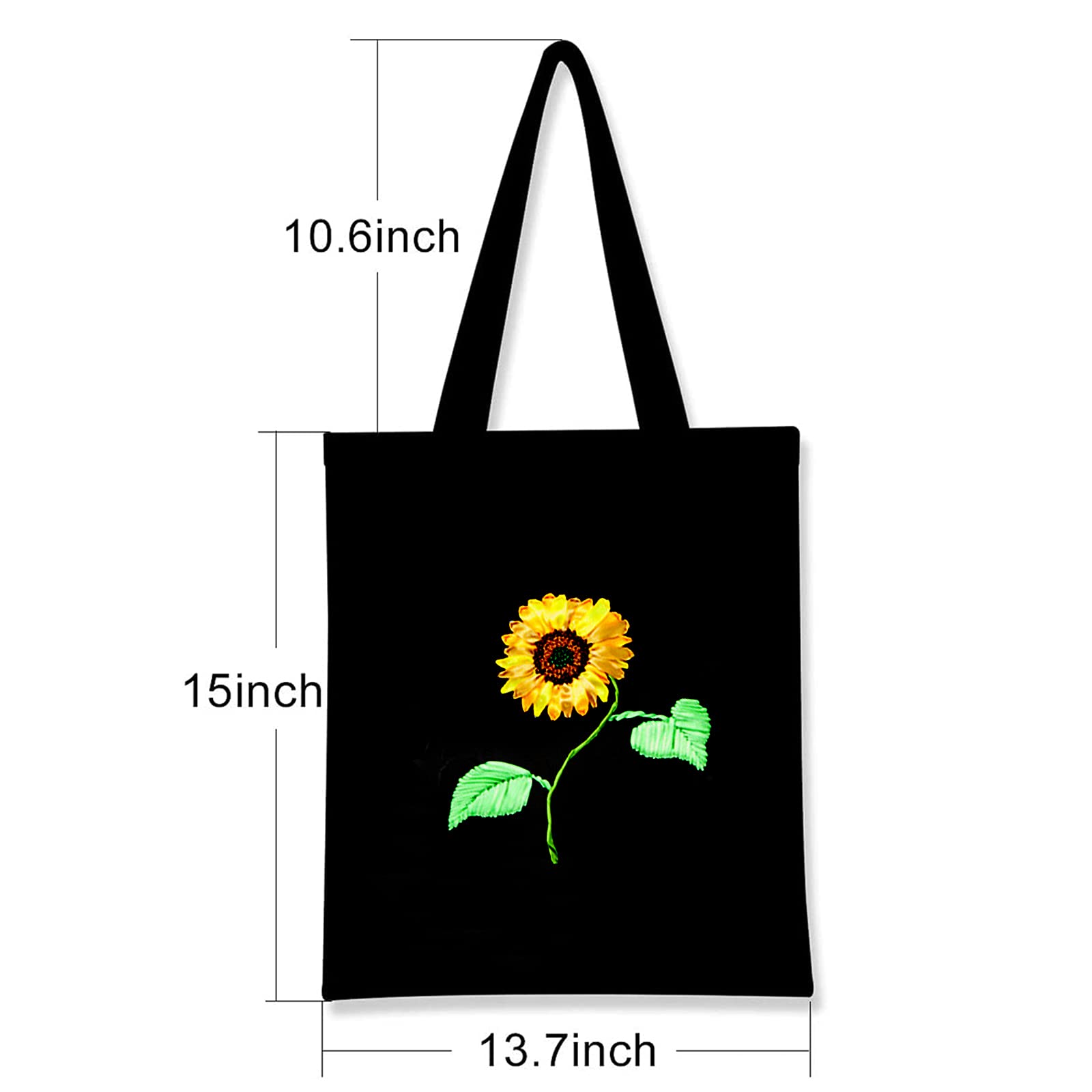 Kit de broderie Garvee pour débutants : sac fourre-tout à motif floral, loisirs créatifs, coton, ensemble complet, idée cadeau.