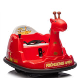 Garvee Voiture Auto-Tamponneuse Électrique pour Enfants 6 V, Design Girafe, Rouge, Éclairage LED et Musique, pour Enfants de 2 à 5 Ans - Rouge