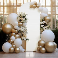 Ensemble de 3 bâches de fond blanches Garvee pour arche, en polyester-élasthanne avec fermeture éclair en bas, pour la décoration de mariages et de fêtes, dimensions : 1,80 à 2,20 m.