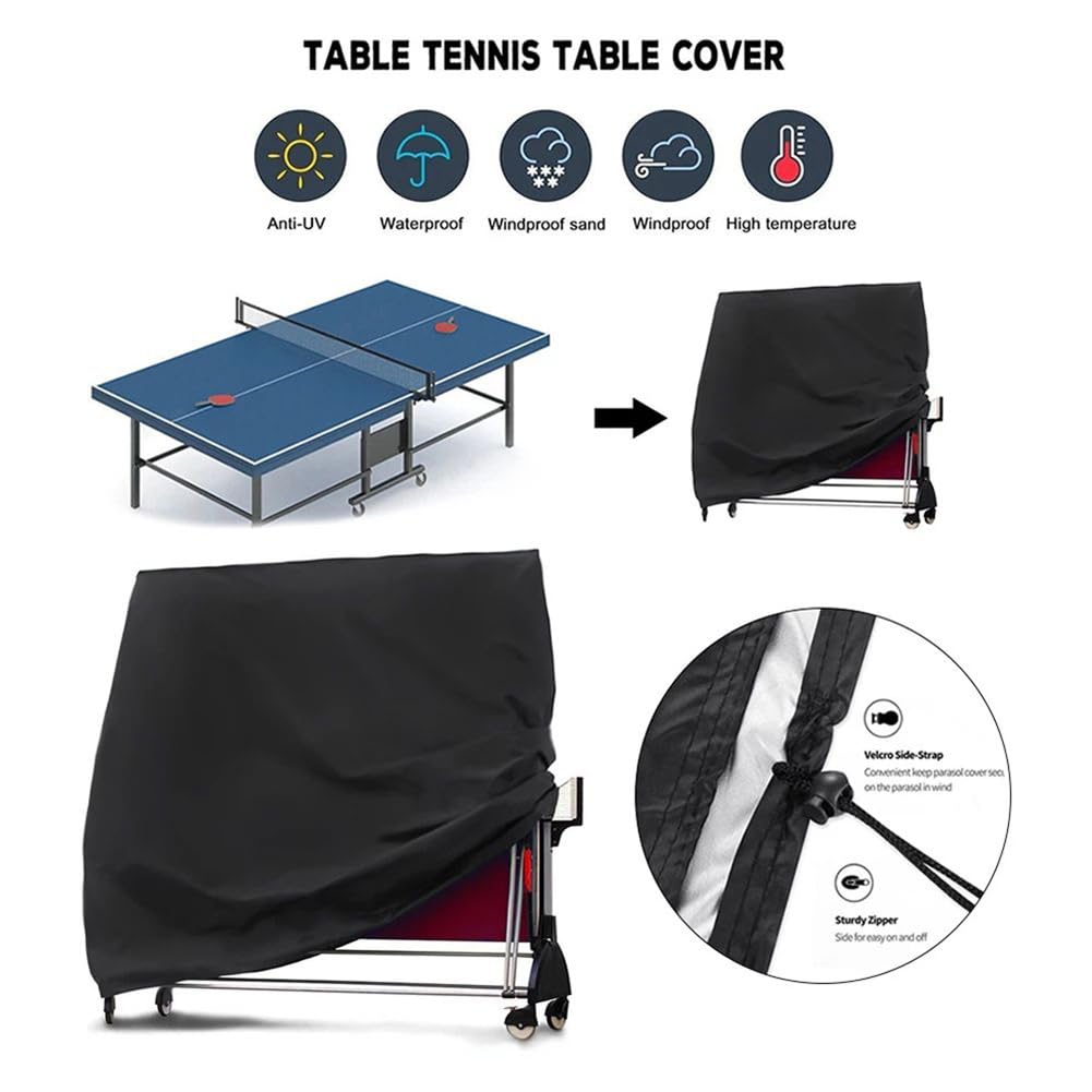 Housse de ping-pong Garvee 155 x 75 x 144 cm, imperméable, protection UV, couleur argent, pour table de ping-pong d'intérieur et d'extérieur