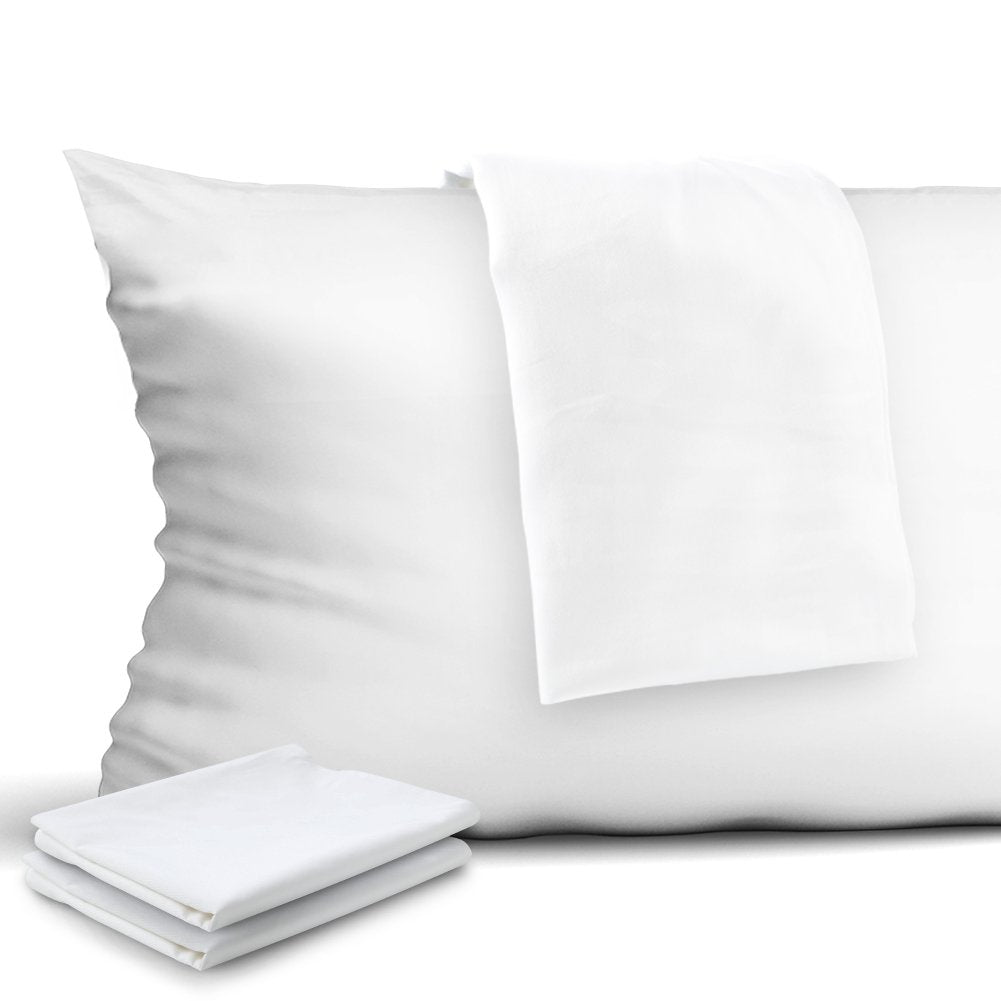 Ensemble de 4 taies d'oreiller Garvee en 100 % coton égyptien, fermeture éclair, hypoallergénique, format queen, respirantes et résistantes, pour chambre à coucher