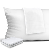 Ensemble de 4 taies d'oreiller Garvee en 100 % coton égyptien, fermeture éclair, hypoallergénique, format queen, respirantes et résistantes, pour chambre à coucher