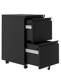 Classeur à roulettes Garvee à 2 tiroirs avec serrure, en métal, mobile et robuste, pour bureau à domicile, 60 cm (H) x 37 cm (L) x 44 cm (P)