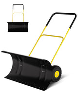 Garvee Pousse-Neige 91,4 cm Large Avec Roues, Lame Acier Robuste, Poignée Ajustable, Nettoyage Allées, Protection Sol, Noir