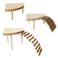 Plateforme d'escalade en bois Garvee pour hamsters, support et étagère en bois, jouet d'escalade Golden Bear à plusieurs niveaux, bois naturel marron