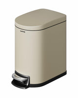 Garvee poubelle de salle de bain 6 L en métal, beige sable, couvercle à fermeture douce, format compact, pour salle de bain - Beige sable