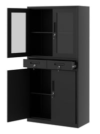 Garvee Armoire de Rangement Métallique 183 cm avec Tiroirs et Portes Verrouillables, Acier Revêtu de Poudre sur Roulettes, pour Garage et Atelier