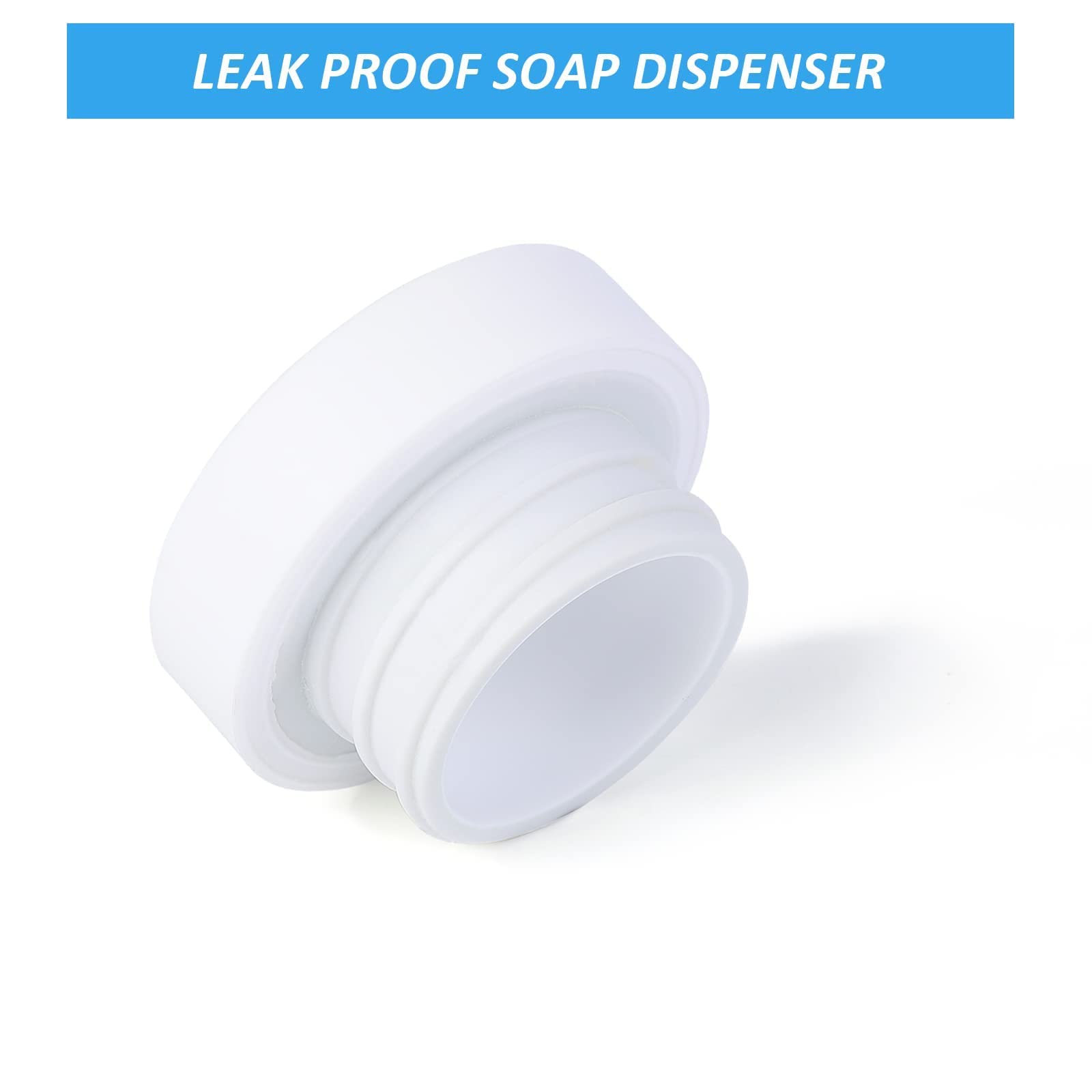 Garvee Lot de 2 distributeurs de liquide en silicone rechargeables blancs pour la cuisine et la salle de bain, compatibles avec le liquide vaisselle et le shampoing.