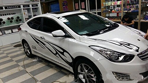 Garvee Large Floors Autocollant de voiture Totem de flamme 3D en vinyle auto-adhésif jaune