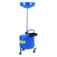 Garvee Bac de vidange d’huile 30 L avec entonnoir 38 cm, hauteur réglable 71–157 cm, roues robustes antirouille, boîte à outils intégrée, bleu, réparation auto