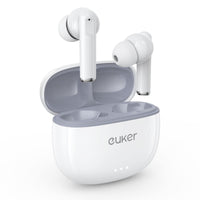 Écouteurs intra-auriculaires sans fil Bluetooth 5.0 stéréo HiFi Garvee, étanches IPX7, blancs
