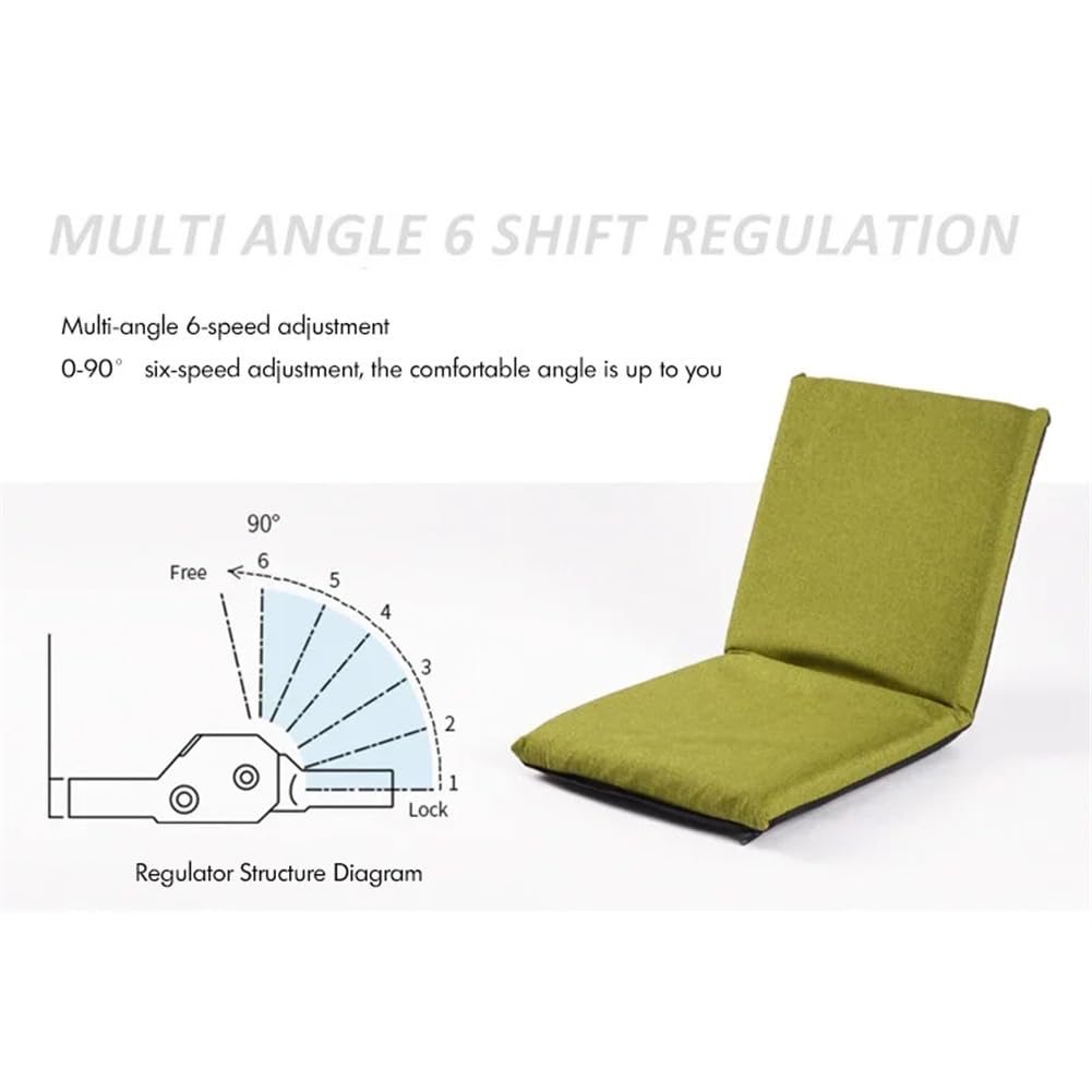 Fauteuil de sol réglable Garvee à 6 positions, rembourré, pliable, en lin respirant, housse amovible pour la méditation et les jeux vidéo, confortable et moderne