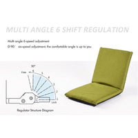 Fauteuil de sol réglable Garvee à 6 positions, rembourré, pliable, en lin respirant, housse amovible pour la méditation et les jeux vidéo, confortable et moderne