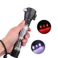 Lampe torche LED Garvee 10 en 1 pour voiture avec USB, solaire, 7 modes, multifonctionnelle pour les urgences et les activités de plein air, noire