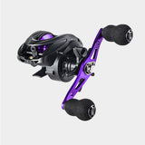 Moulinet de pêche Garvee Lure Low-Profile Baitcaster, ratio 6.3:1, métal, longue portée AC2000, violet, pour droitier.