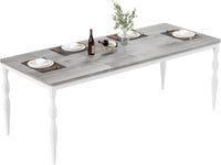 Table de salle à manger Garvee de style campagnard de 180 cm (71 pouces) pour 6 à 8 personnes, avec plateau en bois robuste et pieds en métal stables, idéale pour la cuisine et la salle à manger. Forme rectangulaire, résistante aux rayures.
