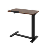 Garvee Table de Lit Roulante Réglable de 65 à 105 cm, Plateau Inclinable, Finition Noyer, pour Maison et Bureau - Noyer