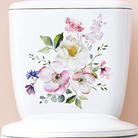 Cache-robinet de salle de bain Garvee, motif floral, autocollant, imperméable, facile à nettoyer, décoration de salle de bain