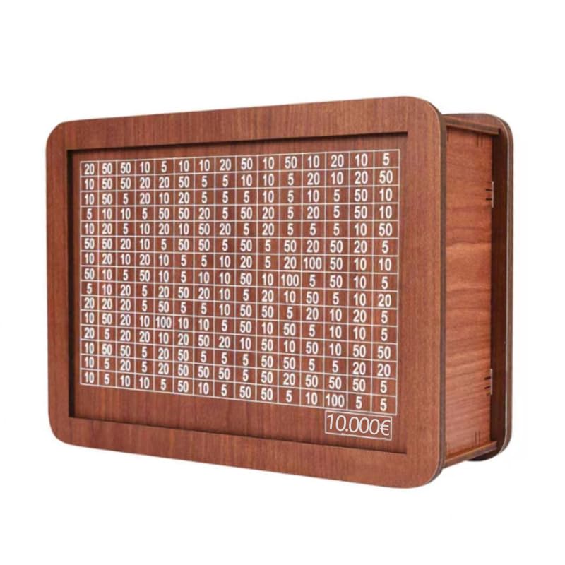 Boîte à monnaie Garvee avec feutre et compteur de pièces, étui en bois et verre pour enfants, 20 x 14,5 x 7,6 cm, durable et réutilisable