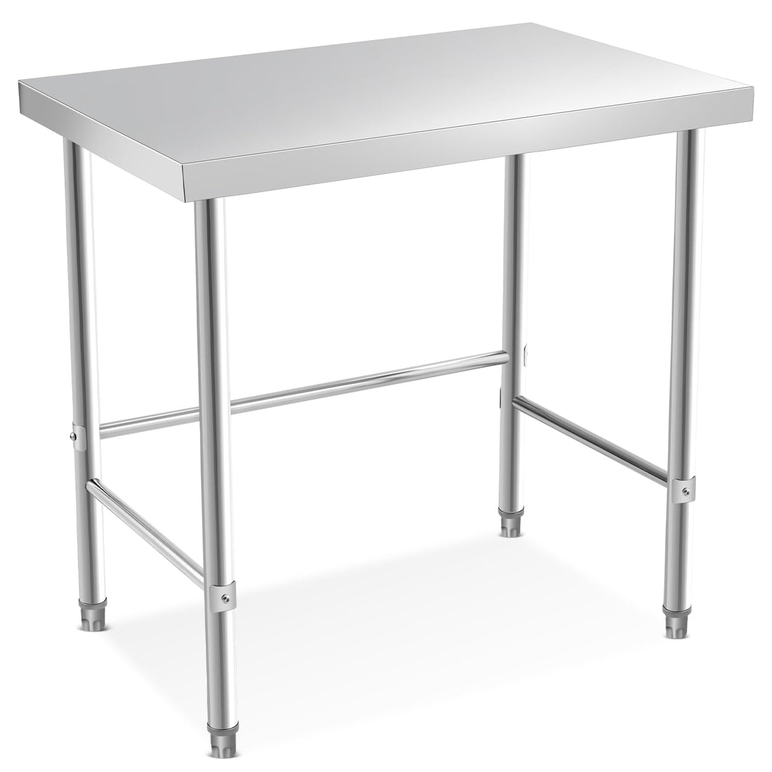 Table de travail Garvee en acier inoxydable – 91 × 61 × 89 cm, conception robuste, mobile et fixe, pour cuisine et restaurant