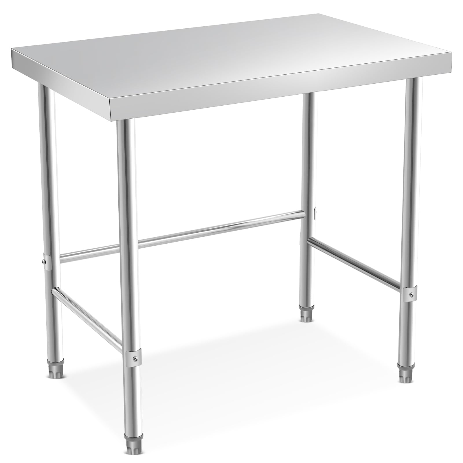 Garvee table de travail en acier inoxydable, 91 × 61 × 89 cm, conception robuste, mobile et fixe, pour cuisine et restaurant