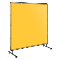 Écran de soudage Garvee 1,8 x 1,8 m avec cadre en acier, résistant aux UV, ignifugé, mobile sur roulettes pour atelier et garage, en PVC de qualité industrielle