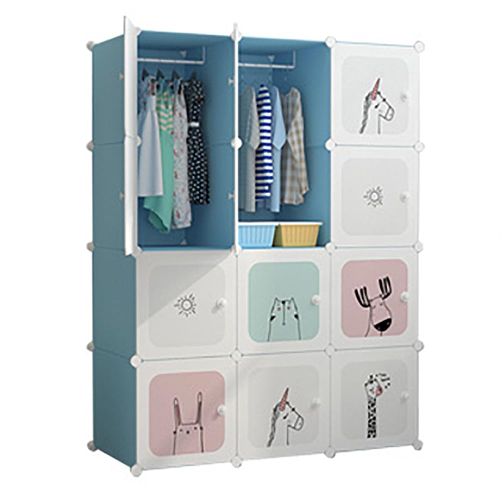 Armoire modulaire Garvee pour chambre d'enfant, blanche, 111 x 47 x 147 cm, grande capacité, polyvalente et stable