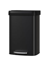 Poubelle métallique Garvee 50 L (13 gal) avec couvercle à fermeture douce, noire, pour la cuisine et le bureau, antirouille, compacte - noir