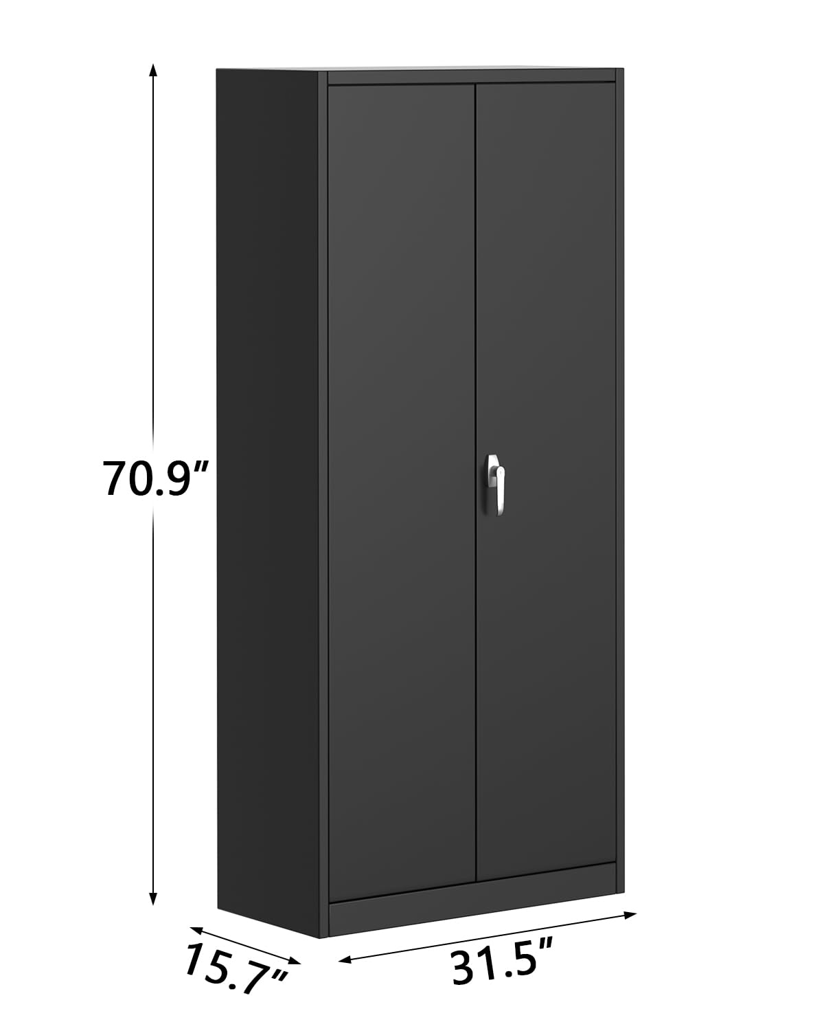 Garvee armoire de rangement métallique avec serrure, 4 étagères réglables, 180 cm de hauteur, revêtement en poudre, résistant aux rayures et à la rouille, acier, garage et bureau, gris