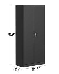 Garvee armoire de rangement métallique avec serrure, 4 étagères réglables, 180 cm de hauteur, revêtement en poudre, résistant aux rayures et à la rouille, acier, garage et bureau, gris