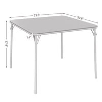 Table pliante Garvee 85,3 cm (33,6 po) avec coussin en PU, cadre en métal, pieds antidérapants, idéale pour le bureau et le camping, portable, noire