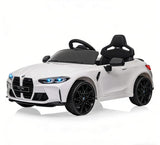 Garvee voiture électrique enfant BMW M4 12 V, double moteur, batterie 4,5 Ah, télécommande parentale, blanche, pour extérieur - Blanc