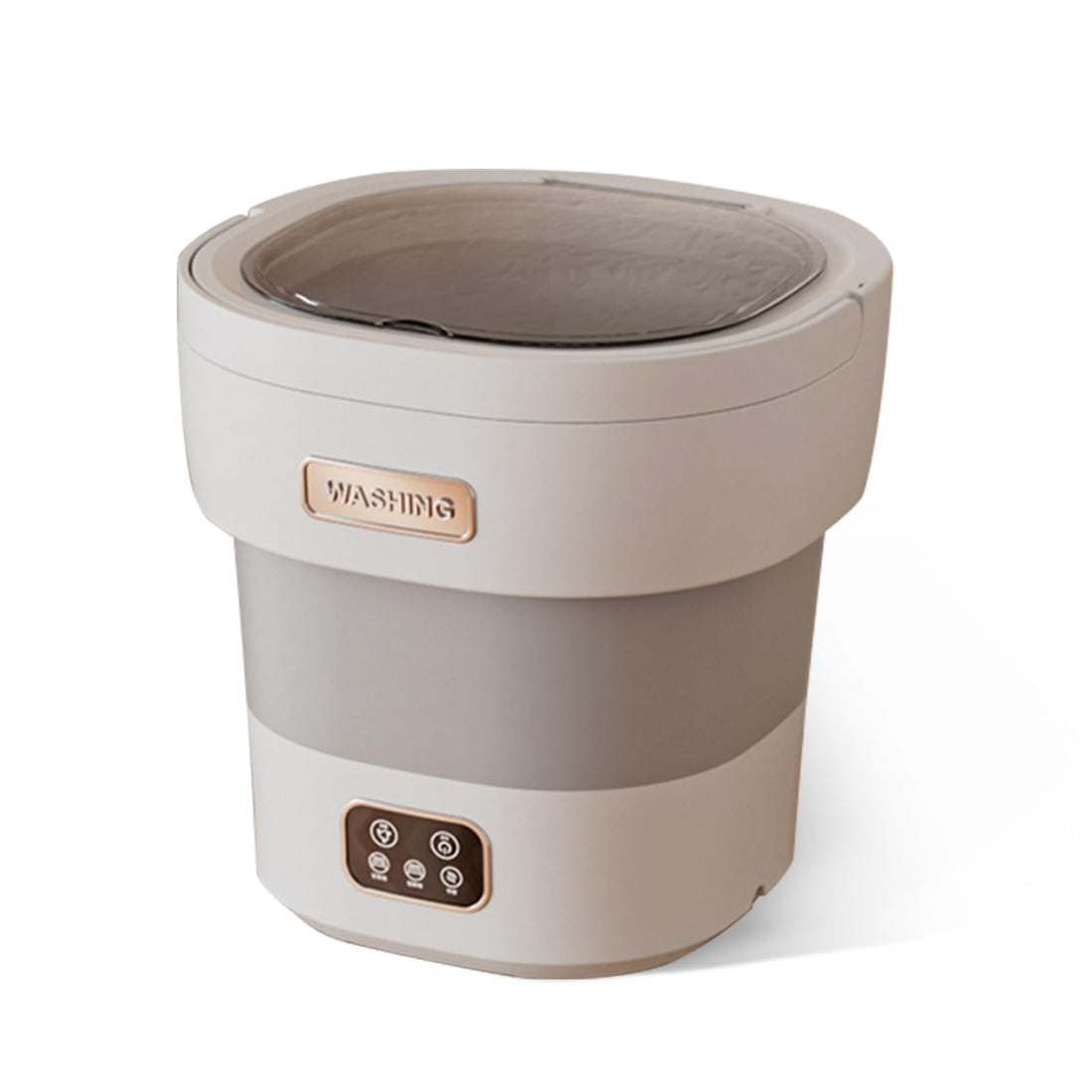 Lave-linge pliable et portable Garvee 12 L, mini-lave-linge 2 en 1 avec essoreuse intégrée, idéal pour appartements, résidences étudiantes et camping-cars. Compact, silencieux et blanc.
