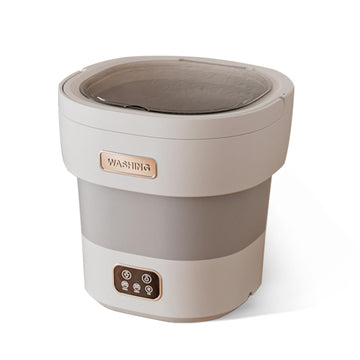 Lave-linge pliable et portable Garvee 12 L, mini-lave-linge 2 en 1 avec essoreuse intégrée, idéal pour appartements, résidences étudiantes et camping-cars. Compact, silencieux et blanc.