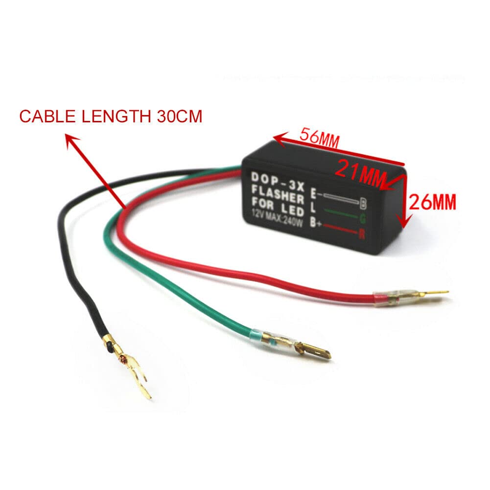 Interrupteur de clignotant universel Garvee à 4 broches avec LED et bascule pour camping-car, 4x4, camion, tracteur, bateau, moto, en plastique, étanche IP67