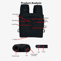 Jumelles infrarouges Garvee 4K 36MP pour le camping et la chasse, écran 3 pouces, noires