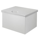 Garvee Bac à glace encastrable en acier inoxydable 304, 50 × 40 × 33 cm, couvercle à charnière, refroidisseur pour bar et barbecue, argenté - Argenté – couvercle à charnière