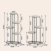 Garvee Support pour plantes d'intérieur à 4 roulettes, 5 niveaux, en métal noir, pour salon et balcon, mobile, stable, à monter soi-même