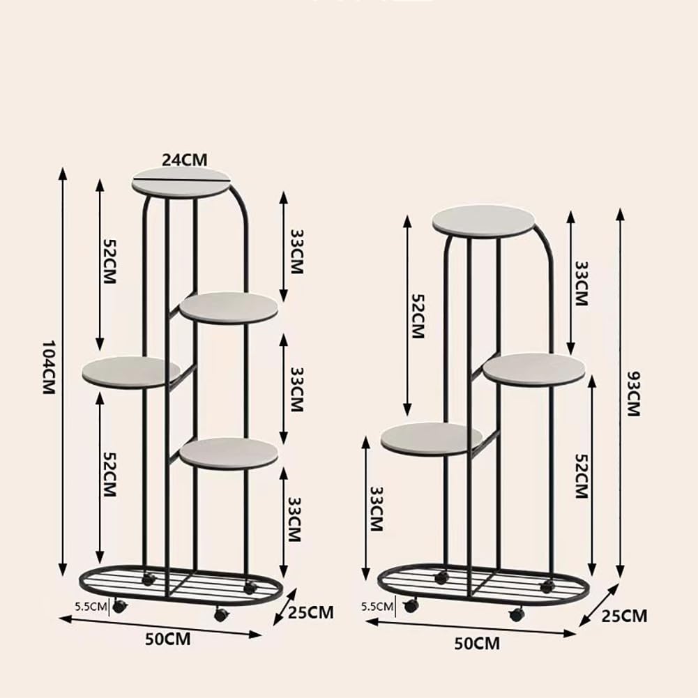 Garvee Support à plantes en métal à 4 niveaux, couleur champagne, pour balcon et salon, gain de place et durable